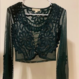 Olive green crop top